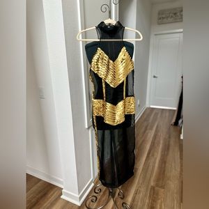 Elegant Black and Gold Women's Dress